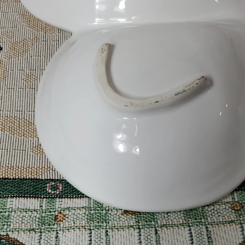 White Butterfly Divided Ceramic Serving Dish Tray Plate